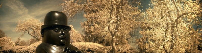 infrared photo of botero statue at nassau county art museum - by Tony Karp - Sony DSC-F707