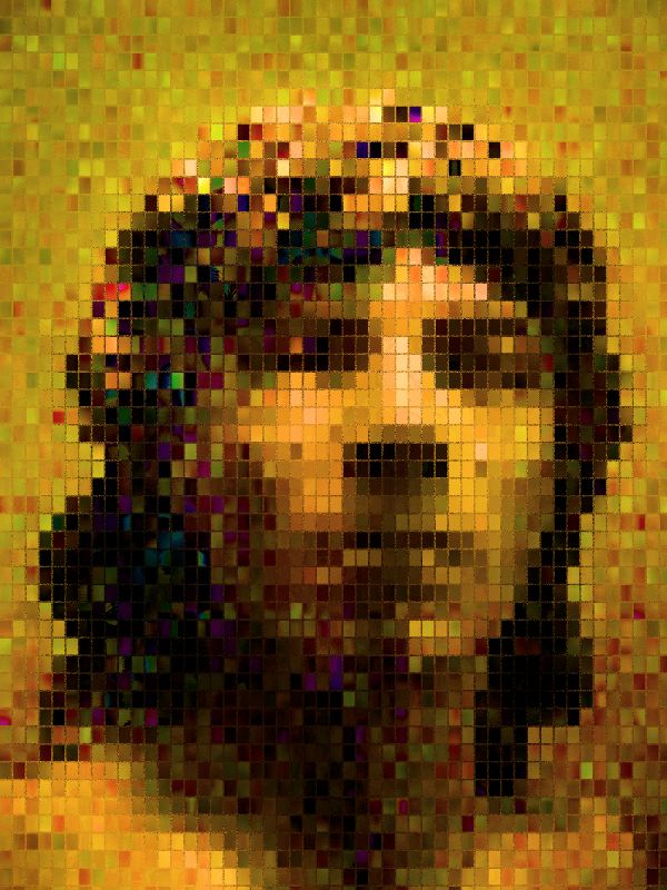 Portrait in colored tiles - by Tony Karp